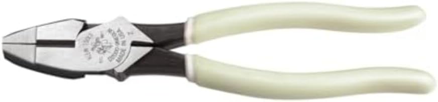 Klein Tools D20009NEGLW Side Cutter Linemans Pliers. Made in USA. Cut ACSR. Screws. Nails. Hard Wire. 9-Inch Hi-Viz Pliers