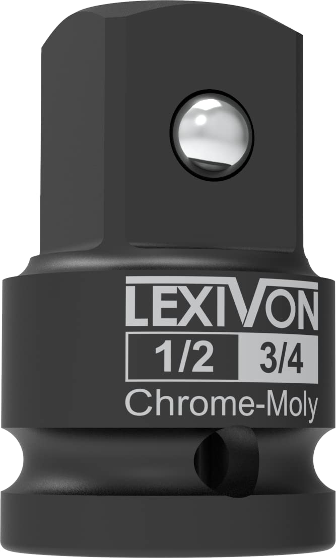 LEXIVON 1/2-Inch Impact Socket Adapter. 1/2 Female x 3/4 Male Increaser | Chrome-Molybdenum alloy steel = Fully Impact Rated (LX-401)