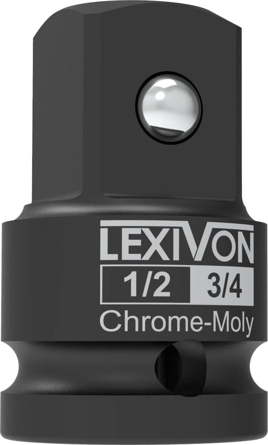 LEXIVON 1/2-Inch Impact Socket Adapter. 1/2 Female x 3/4 Male Increaser | Chrome-Molybdenum alloy steel = Fully Impact Rated (LX-401)
