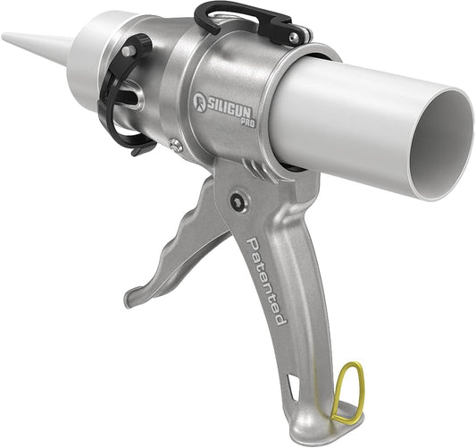 SILIGUN? PRO Compact 24:1 Caulking Gun - No Drip Caulk Gun - Patent Design - Lightweight Aluminum Frame - Works with all 10 oz Tubes (SILIGUN PRO)