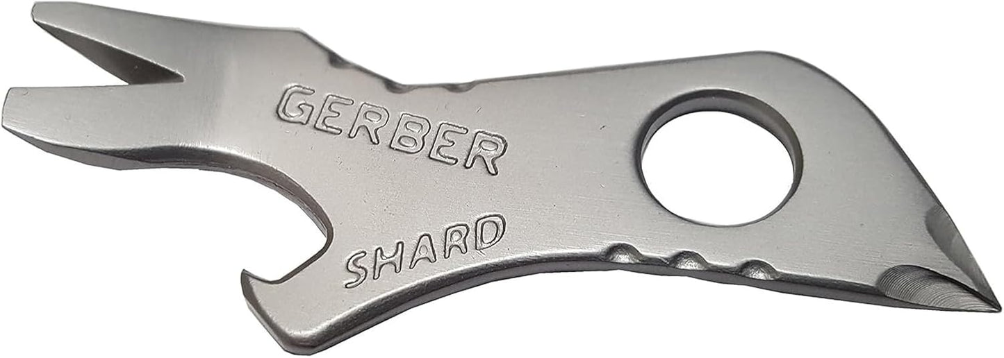 Gerber Gear Shard 7-in-1 Keychain Bottle Opener Multitool with Screwdriver. Gifts for Dad. Fathers and Men from Daughter. Wife or Son - Silver