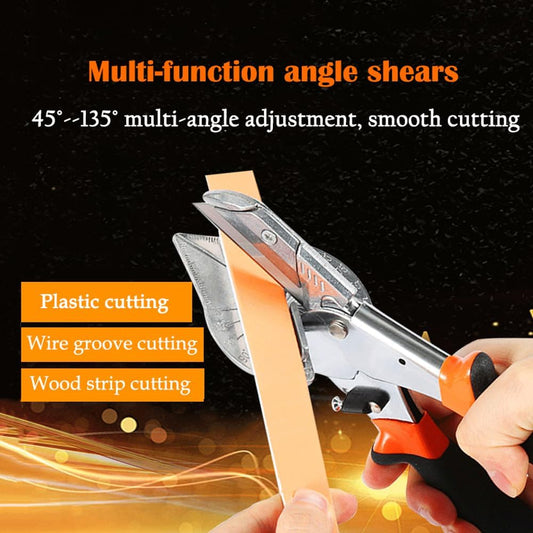 Miter Shear Cutting Tool 45¡ã-135¡ã Adjustable Angle with 10 Replacement Blades ¨C Precision Stainless Steel Cutter for Trim. Soft Wood. Shoe Mold. Rubber. Plastic ¨C Ergonomic Handle. Rust-Resistant
