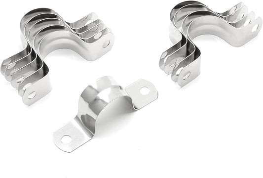 20Pcs 1 Inch Stainless Steel Conduit Clamps. Two Hole U Bracket Rigid Pipe Metal U Clamp Conduit Strap Tension Clips U-tube Clamp Heavy Duty