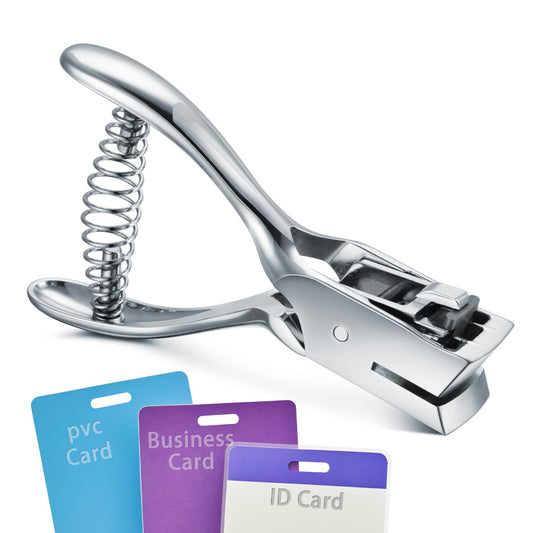 IMLIKE Badge Hole Punch for ID Cards:All Metal Handheld Slot Hole Punch.No Burrs.One Slot Badge Hole Puncher for ID Card.Badge PVC and Blinds Hole. 15mm x 3mm Hole