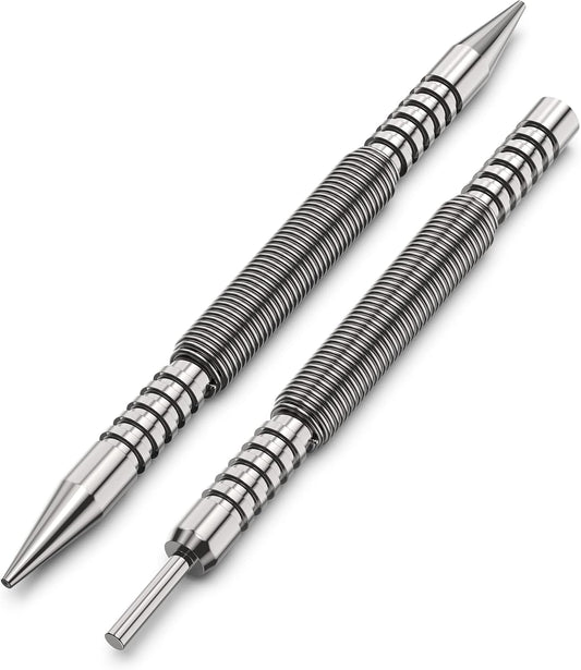 Spring Loaded Nail Set Tools.2-PCS Dual Head Nail Setter and Hinge Pin Punch Set. Hammerless 1/16¡å& 3/32¡åSpring Nail Set. Super Strong Force Door Pin Removal Tool